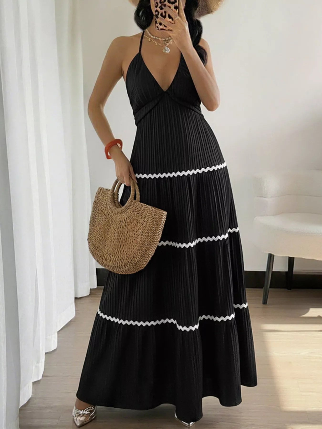 tiered halter dress Hazel Blues
