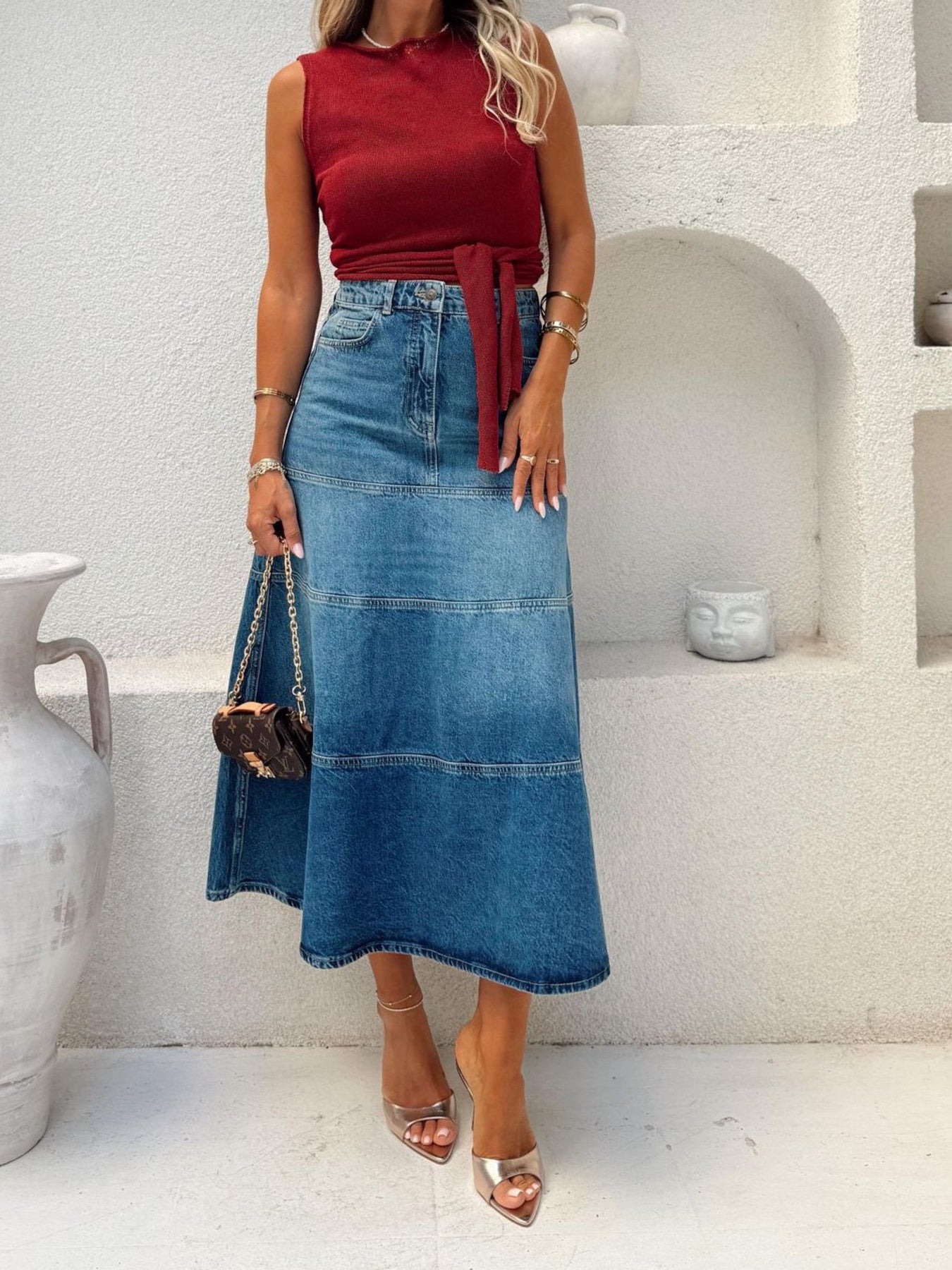 デレス　10th denim サイズ2 Hazel Blues® | High-Waisted Denim Skirt