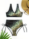 Hazel Blues® |  Lace-Up Printed Wide Strap Bikini Set