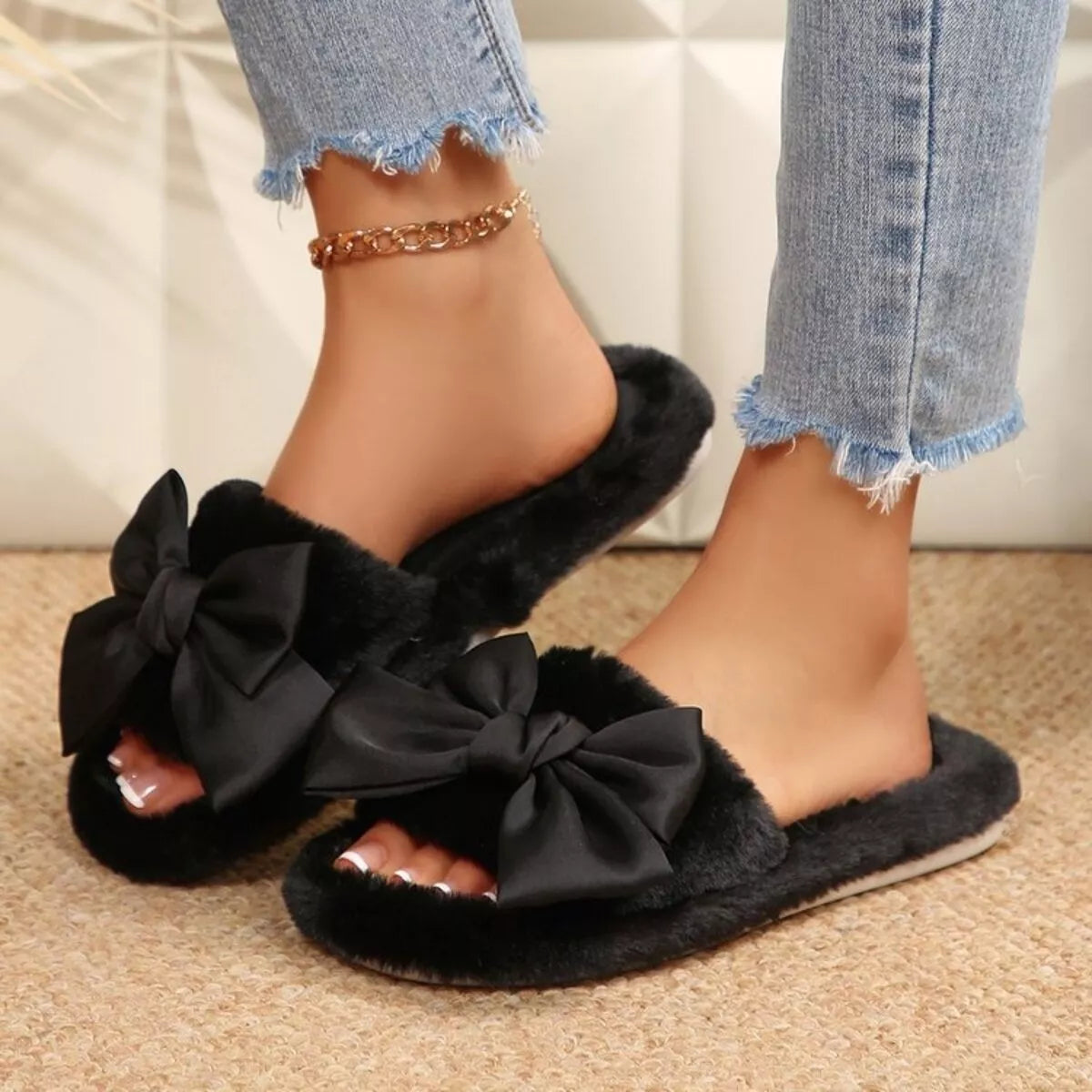 Hazel Blues® Bow Open Toe Flats Slippers