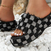 Hazel Blues® |  Plaid PU Leather Platform Sandals