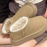 Hazel Blues® |  Fleece Lined Chunky Platform Mini Boots