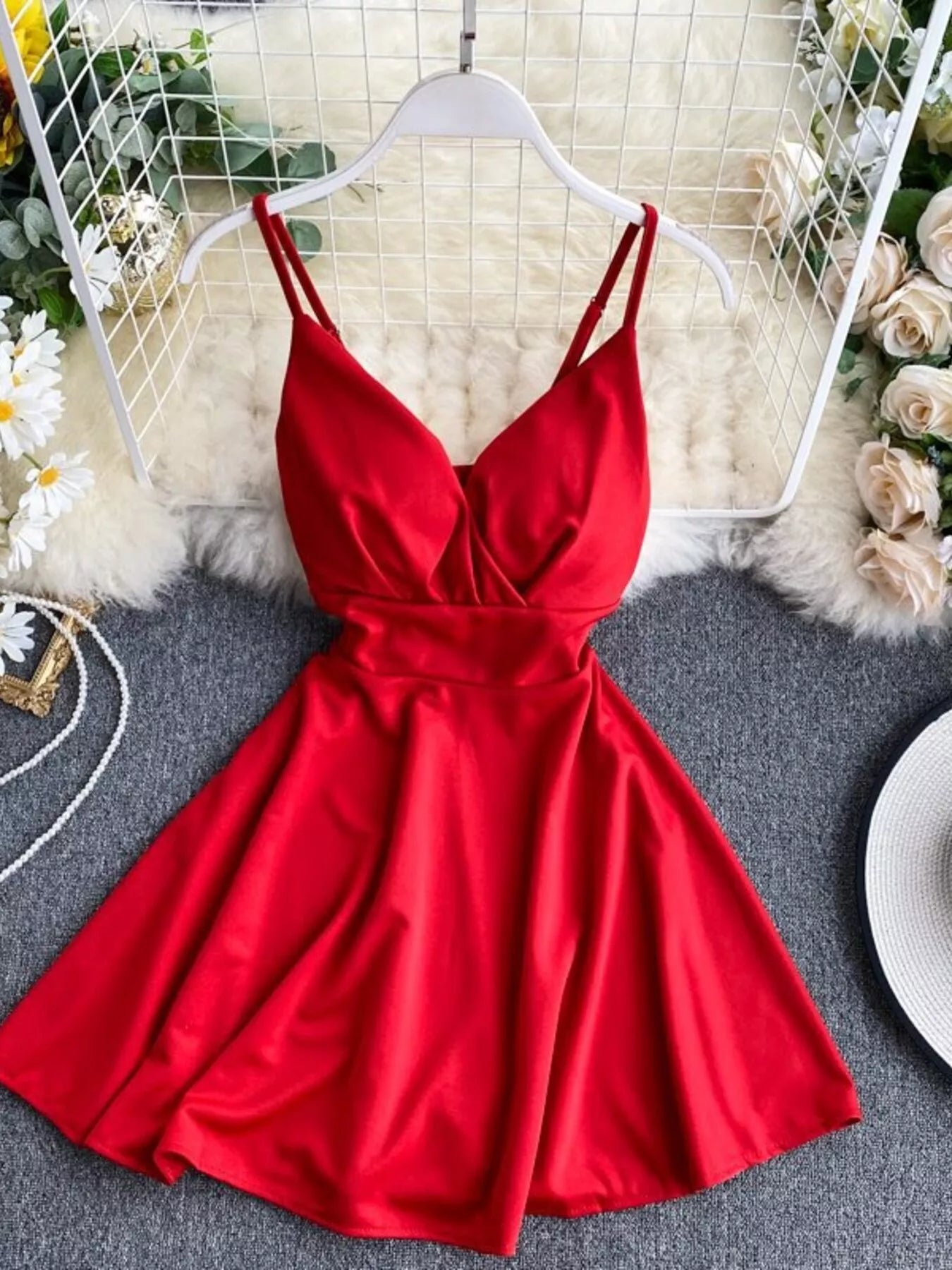 silk spaghetti strap mini dress Hazel Blues