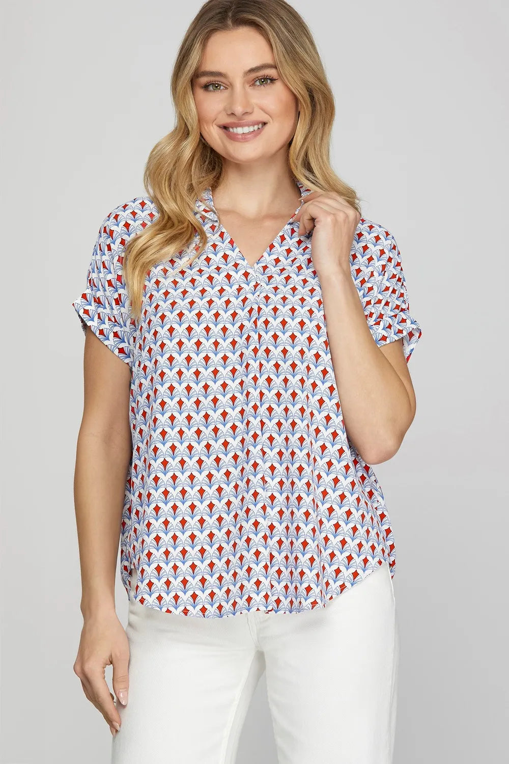 Johnny&#39;s - m♡ The Janie Favorite Floral High Neck Swing Tunic | Johnny Was