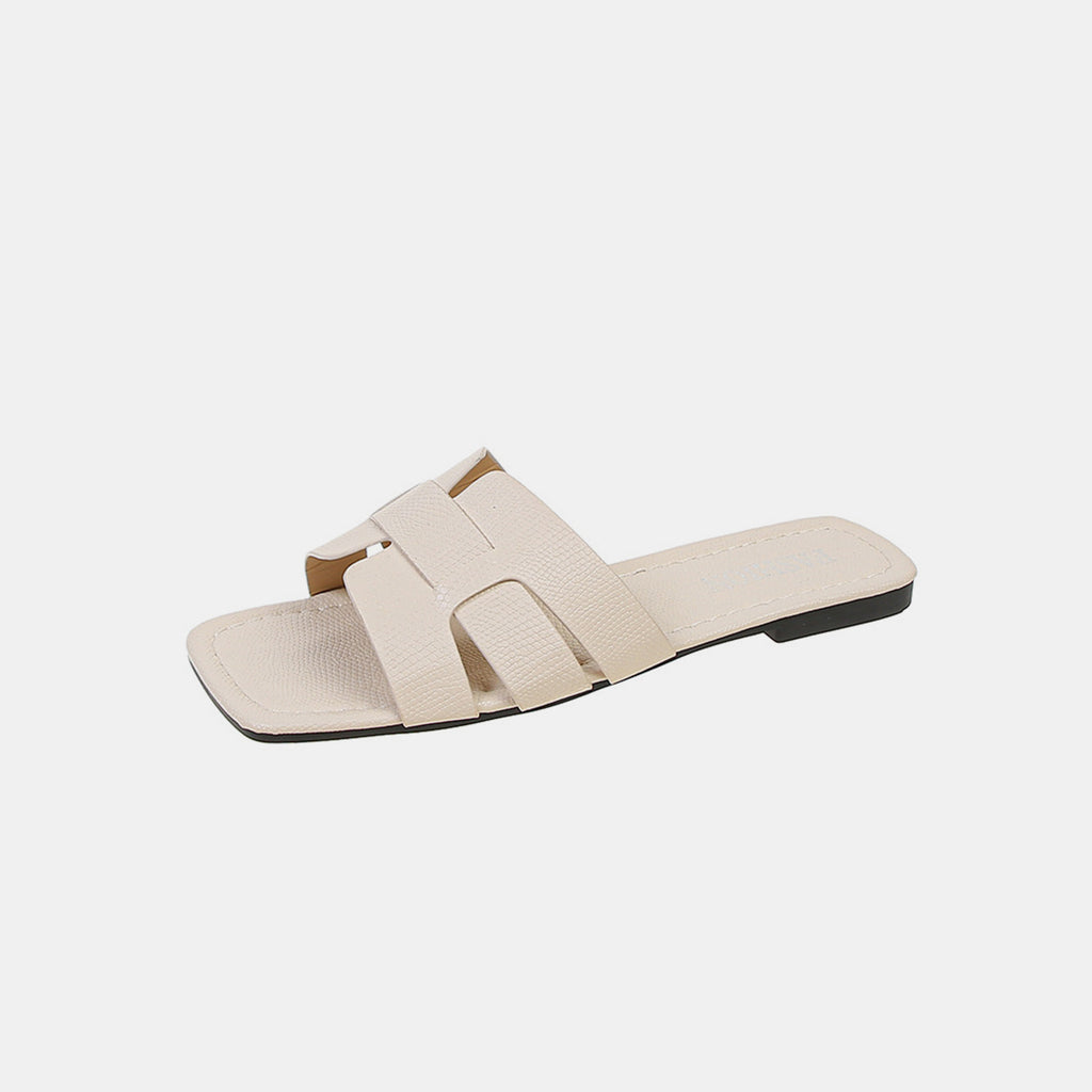 Hazel Blues® |  Open Toe PU Leather Sandals