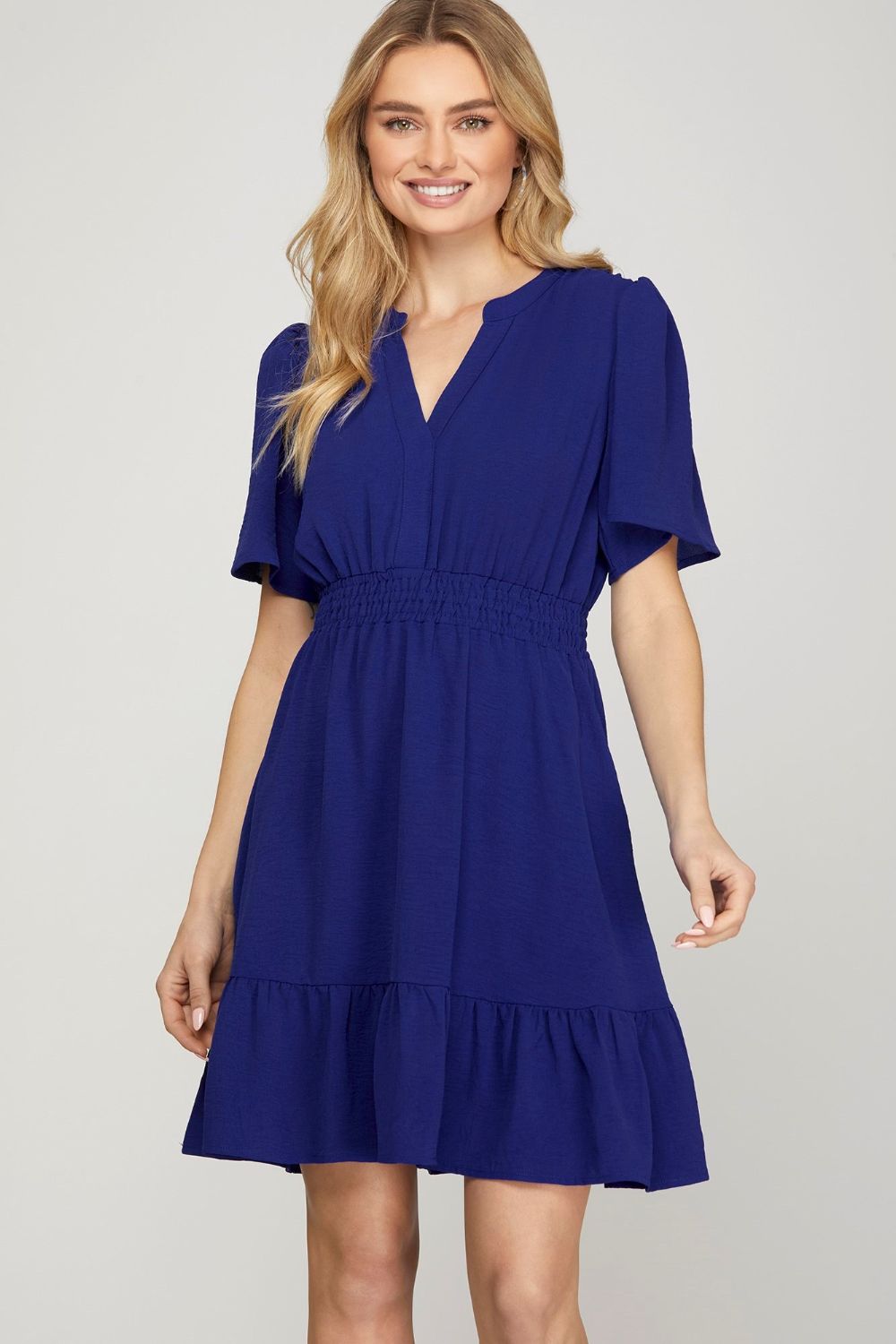 she sky ruffle sleeve dress Ruffle Sleeve Square Neck Mini Dress by She + Sky