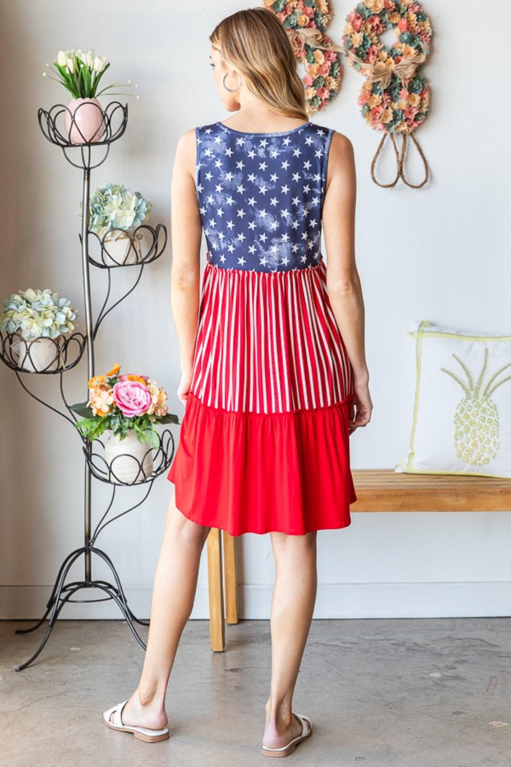 Hazel Blues® |  Heimish US Flag Theme Contrast Tank Dress