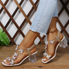 Hazel Blues® |  Butterfly Detail Open Toe Mid Heel Sandals