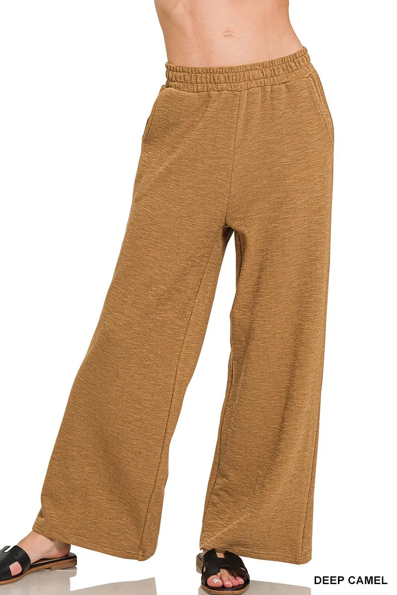 Hazel Blues® | Zenana Cotton Slub Wide Leg Pants