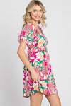 Hazel Blues® |  GeeGee Floral Ruff Sleeve Mini Dress
