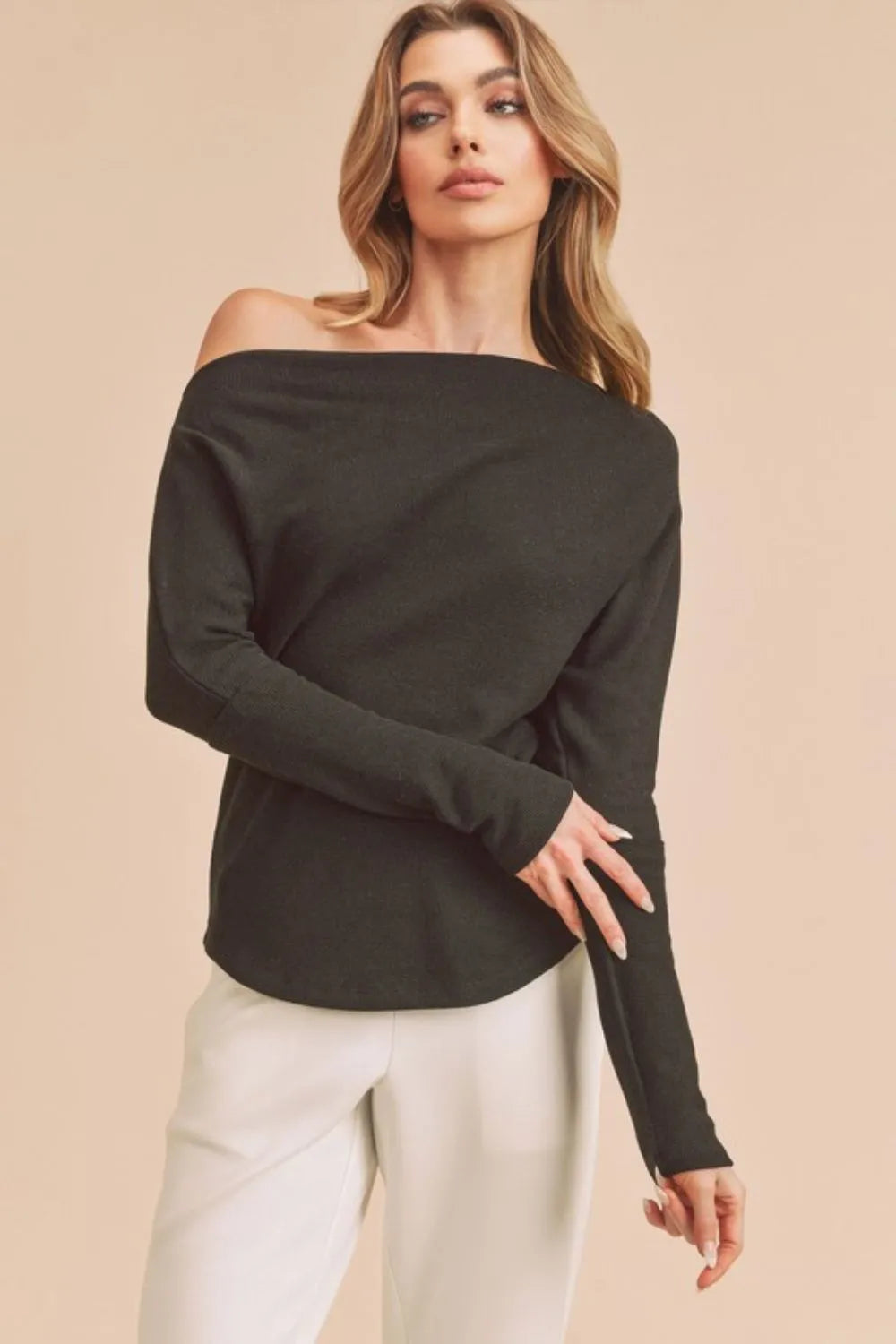 Aemi + Co One Shoulder Long Sleeve Knit Top – Hazel Blues®