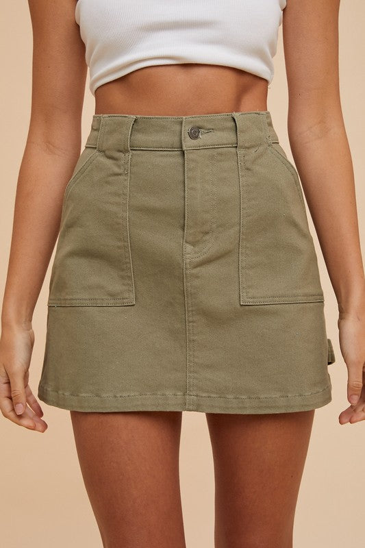 Hazel Blues® Annie Wear Cargo Denim Mini Skirt - Main Image