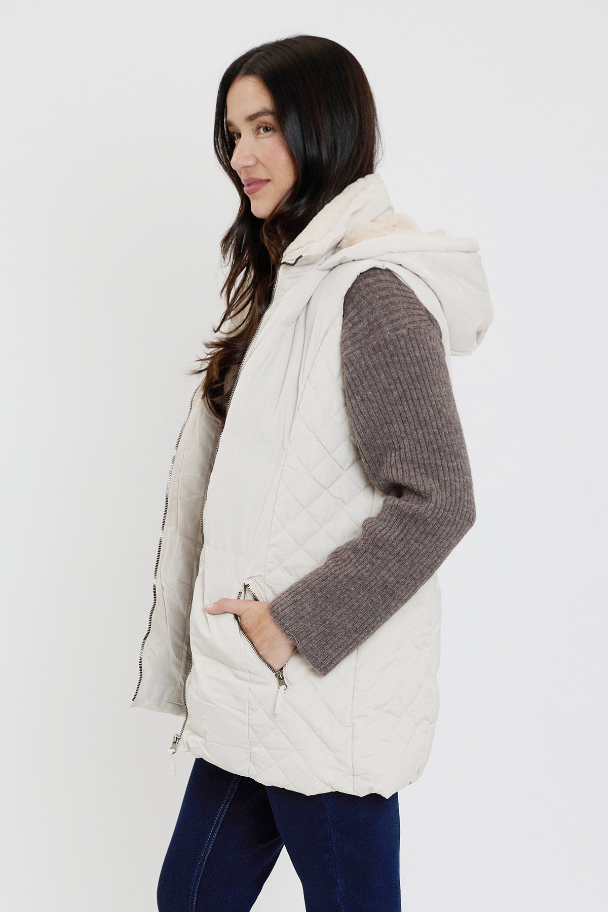 Faux Fur Puffer Vest – Hazel Blues®