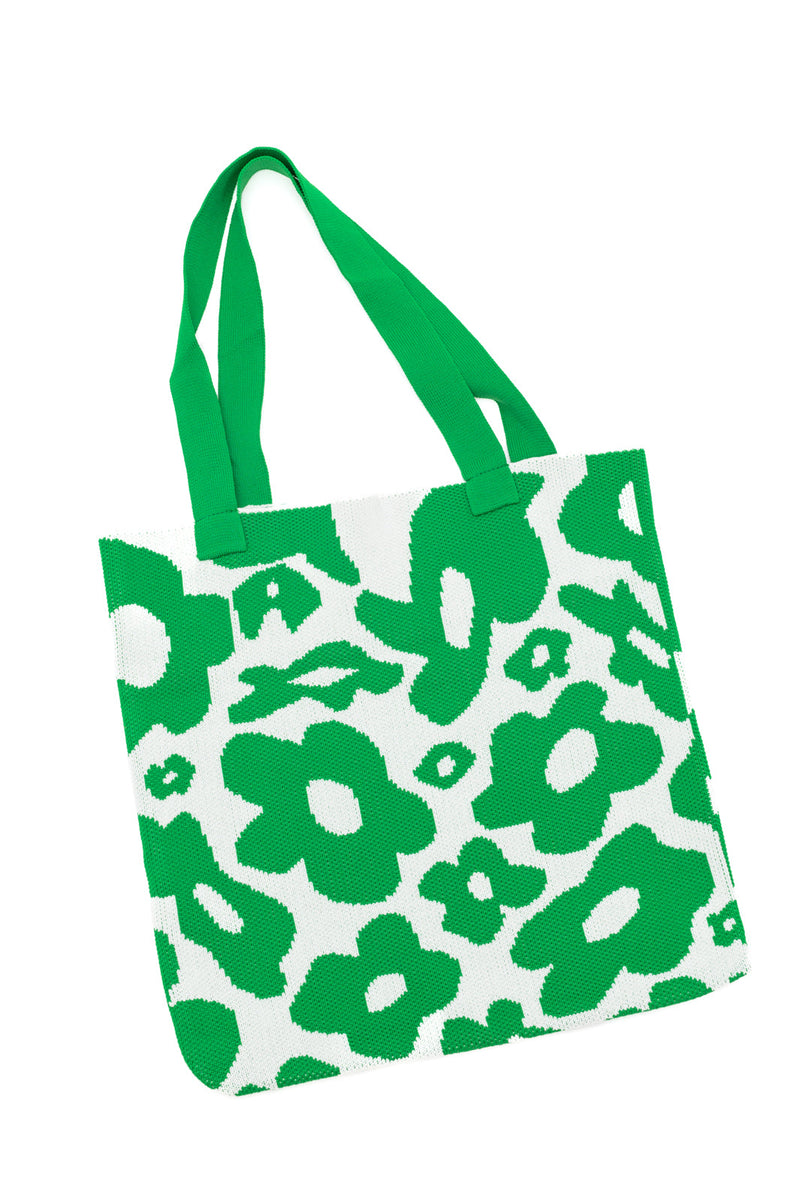 Hazel Blues® |  Lazy Daisy Knit Bag in Green