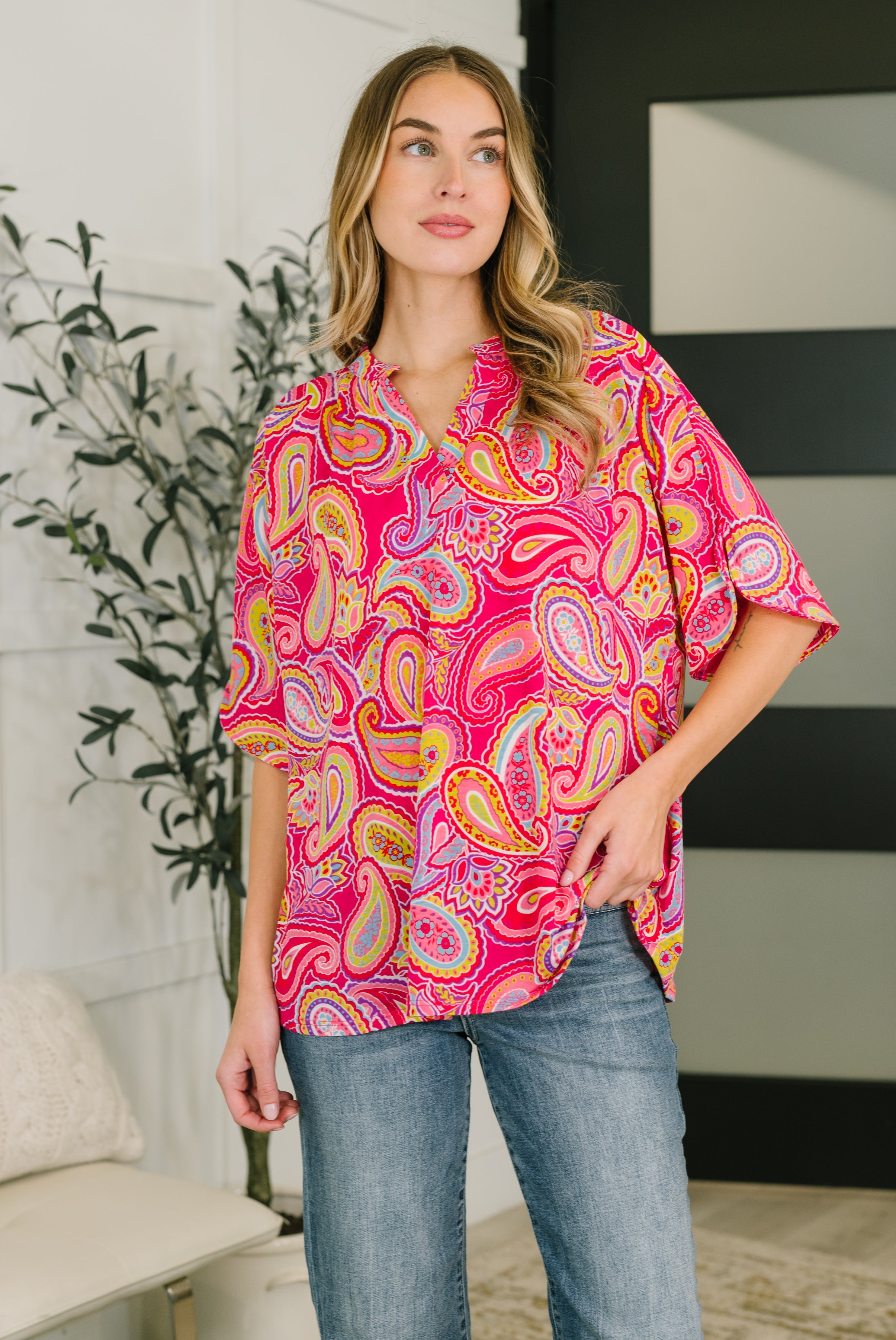 mink pink ペイズリー柄ブラウス Cadence Long Sleeve Blouse - MINKPINK