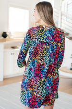 Hazel Blues® |  Lizzy Dress in Navy Rainbow Leopard