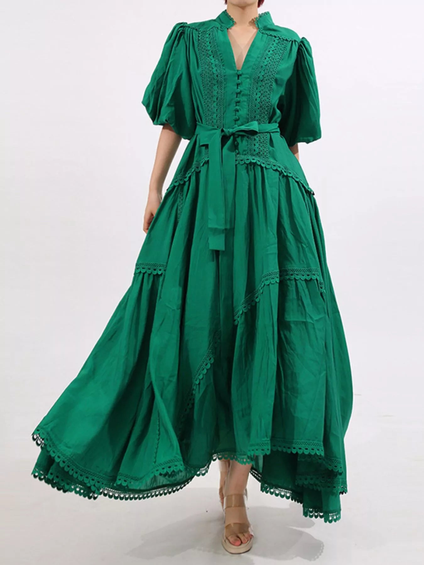 ボーダーズアットバルコニー PUFF SLEEVE TEE DRESS 36 ボーダーズアットバルコニー PUFF SLEEVE TEE DRESS 黒36