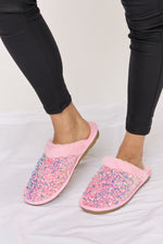Hazel Blues® |  Forever Link Sequin Plush Round Toe Slippers