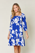 Hazel Blues® |  Double Take Floral Ruffle Hem Smocked Dress