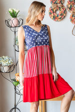 Hazel Blues® |  Heimish US Flag Theme Contrast Tank Dress
