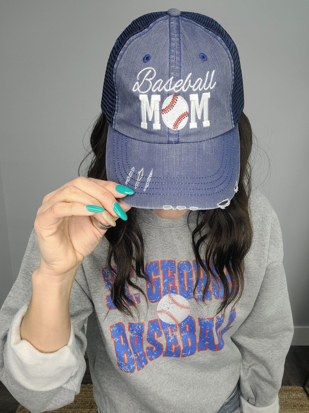 Hazel Blues® | Baseball Mom Trucker Hat - Hazel Blues®
