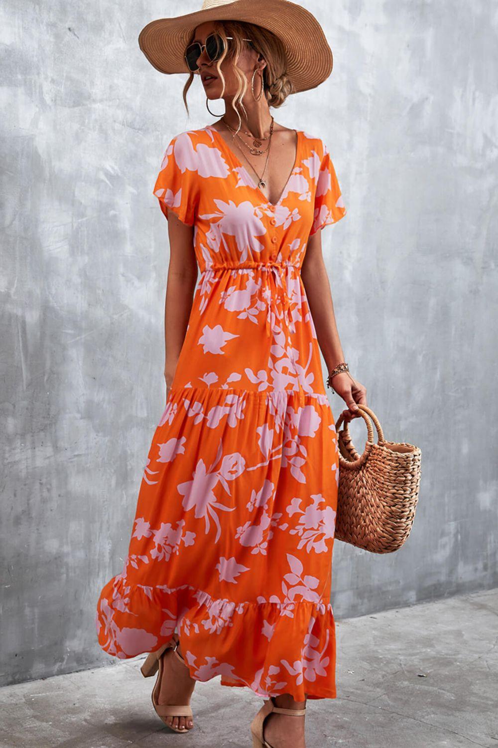 buttoned floral maxi dress Hazel Blues