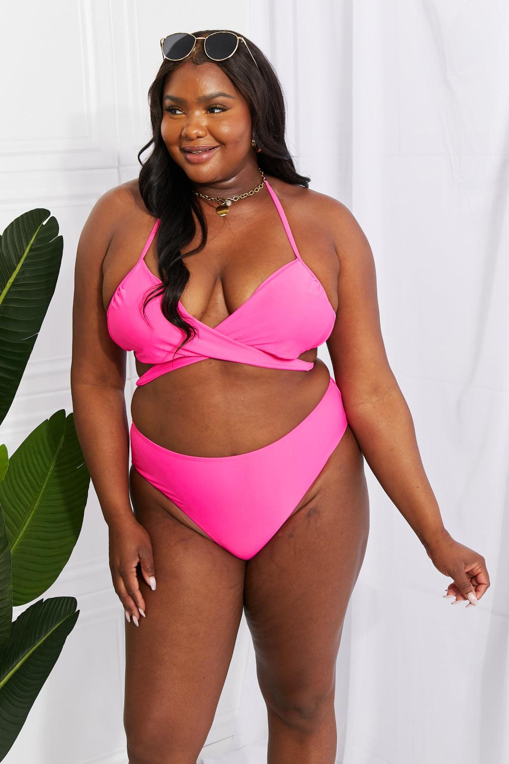 Hazel Blues Summer Splash Halter Bikini Set in Pink