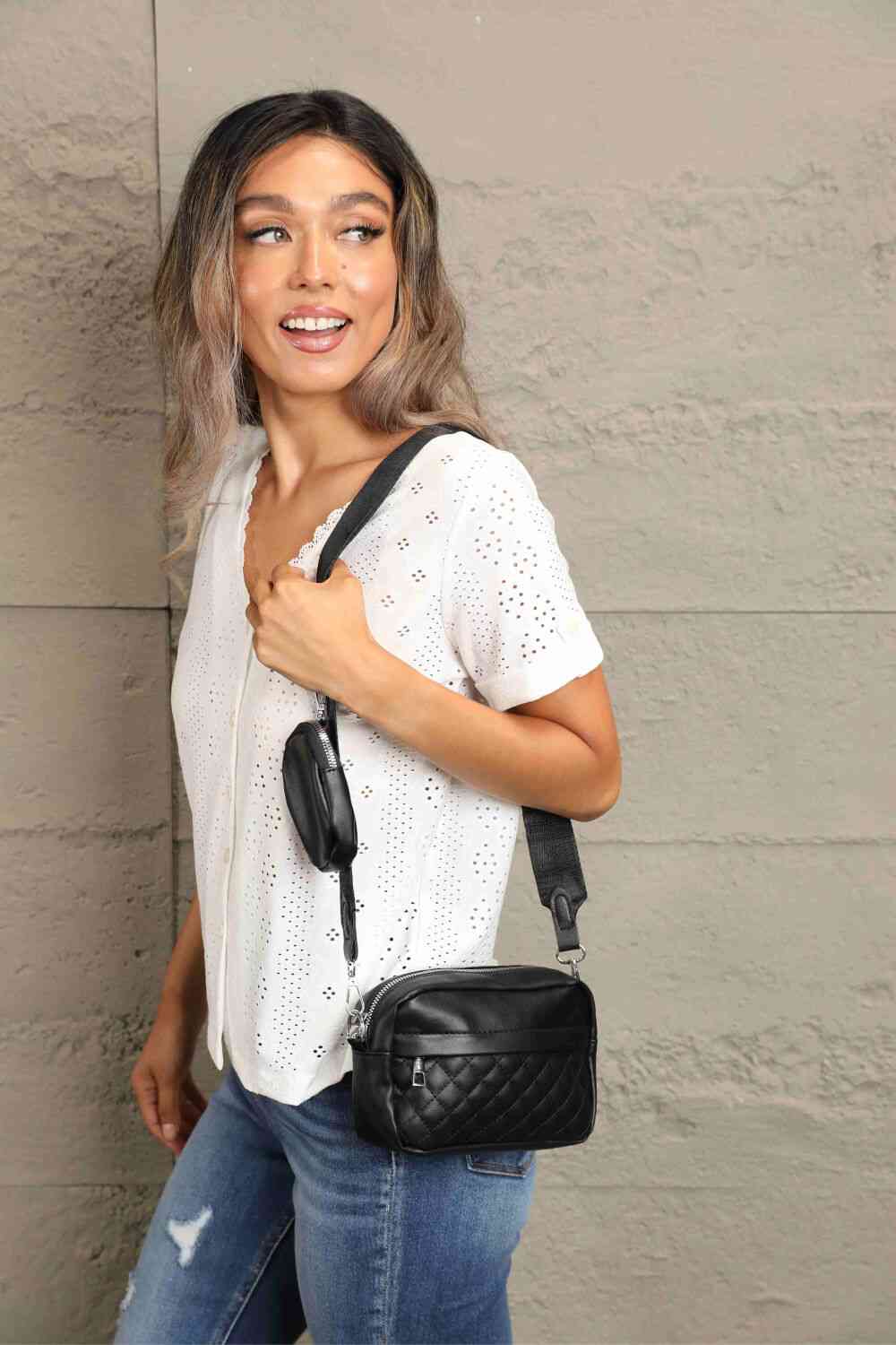 Hazel Blues® |  Adored PU Leather Shoulder Bag with Small Purse