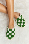 Hazel Blues® |  Melody Checkered Print Plush Slide Slippers