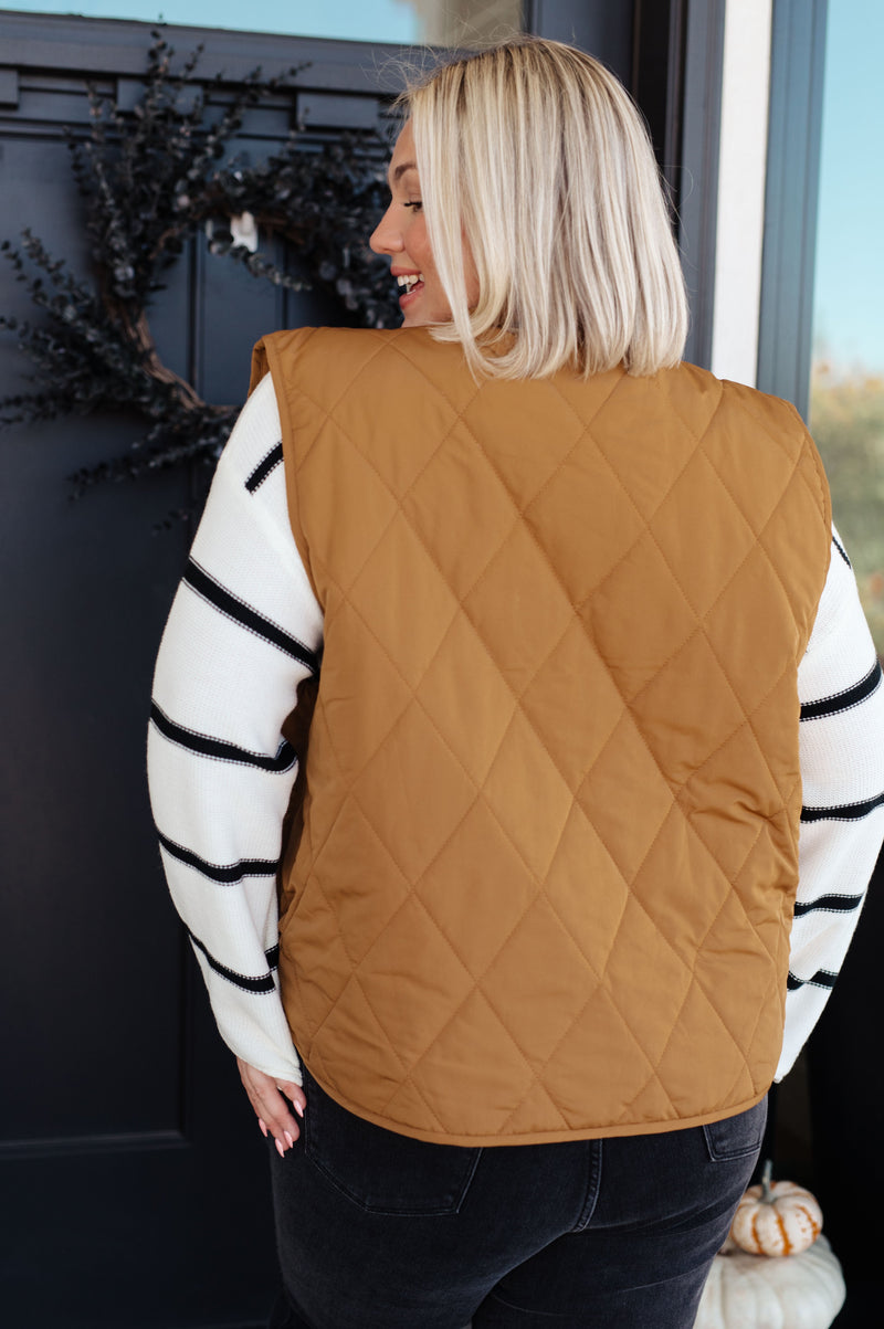 Hazel Blues® |  Neither Here Nor There Puffer Vest in Camel