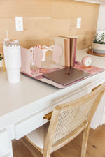 Hazel Blues® |  Say No More Luxury desk pad in Pink Marble