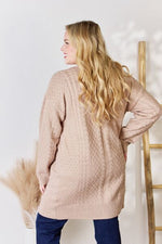 Hazel Blues® |  Hailey & Co Cable-Knit Pocketed Cardigan