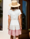 Hazel Blues® |  Color Block V-Neck Short Sleeve Tee Dress