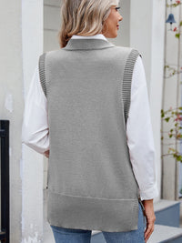 Hazel Blues® |  Buttoned Round Neck Sweater Vest