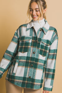 Hazel Blues® |  Love Tree Plaid Button Up Shacket