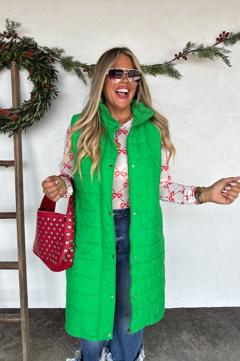 Hazel Blues® |  PREORDER: Kendall Long Puffer Vest