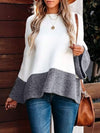 Hazel Blues® |  Contrast Round Neck Long Sleeve Sweater