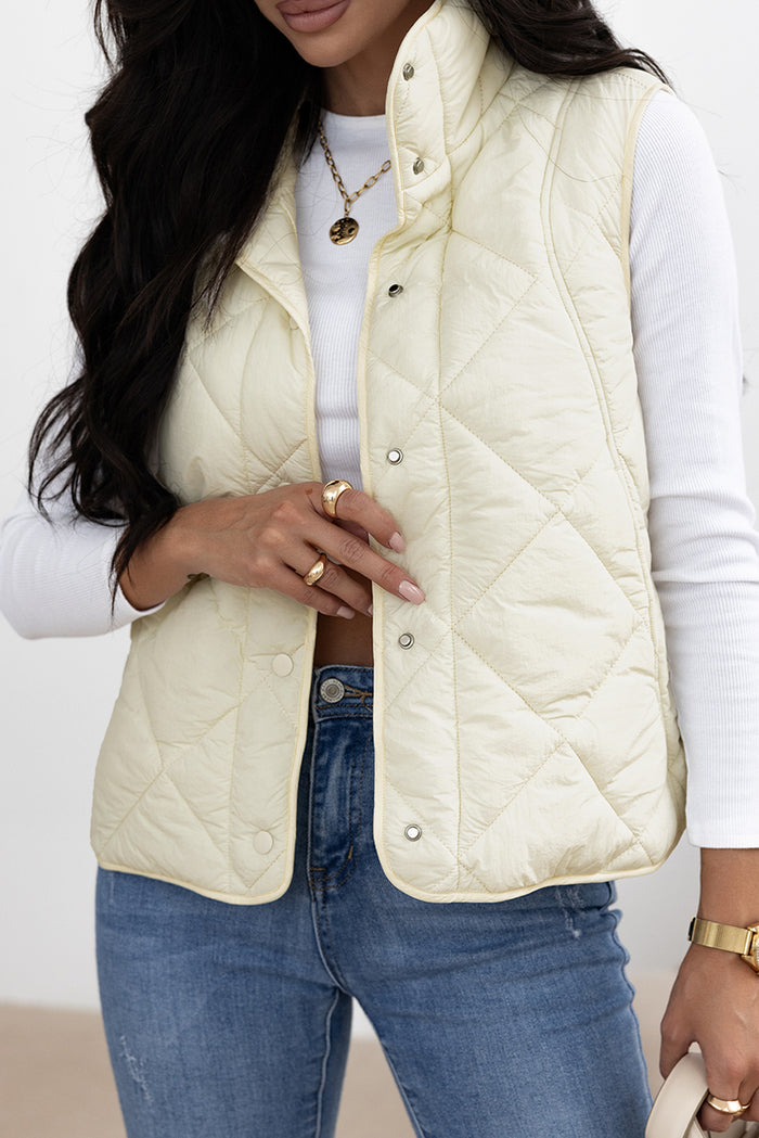 Hazel Blues® |  Snap Down Texture Vest Coat with Pockets