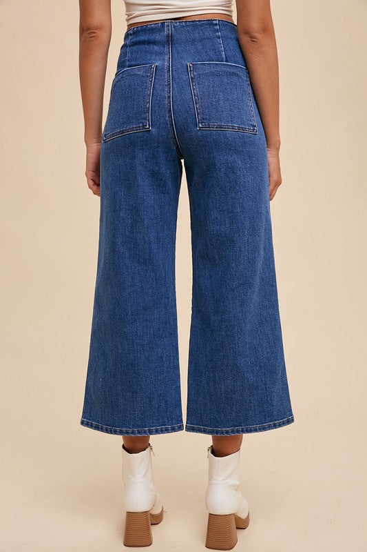 Hazel Blues® |  Annie Wear Button Fly High Waist Jeans