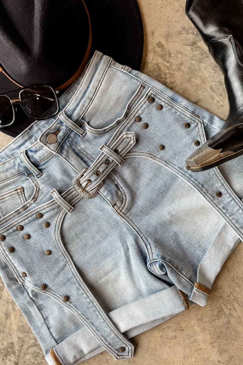 Hazel Blues® |  PREORDER: Festival Nights Buckle Shorts