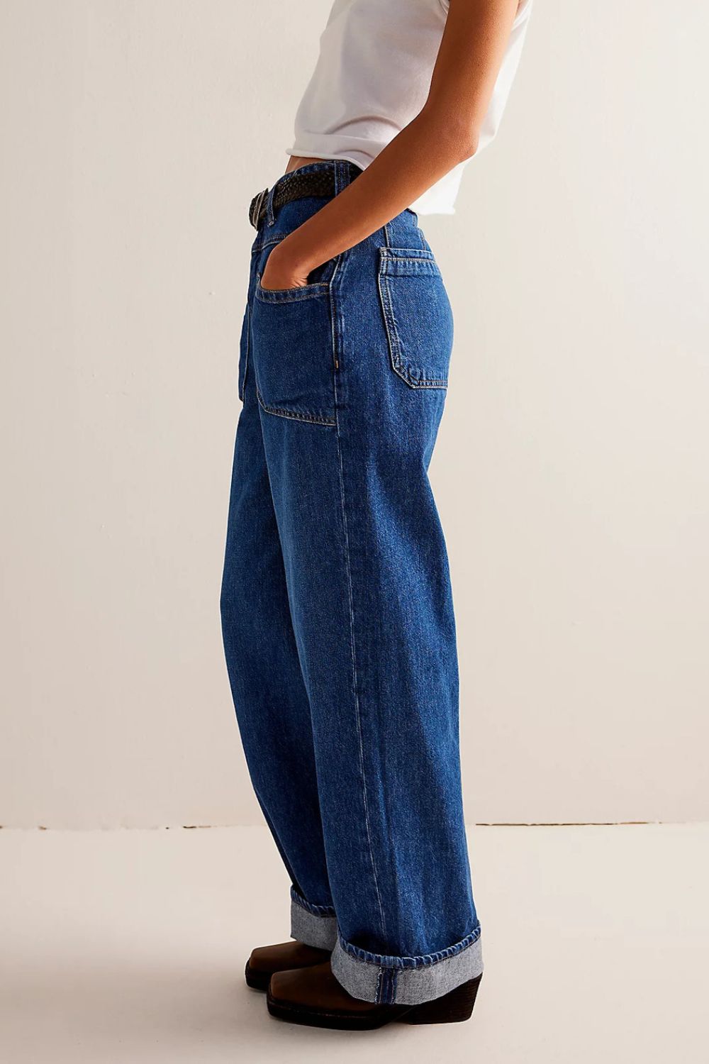 Hazel Blues® |  Washed Wide Leg Jeans with Pockets