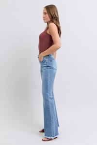 Hazel Blues® |  Judy Blue Raw Hem High Rise Bootcut Jeans