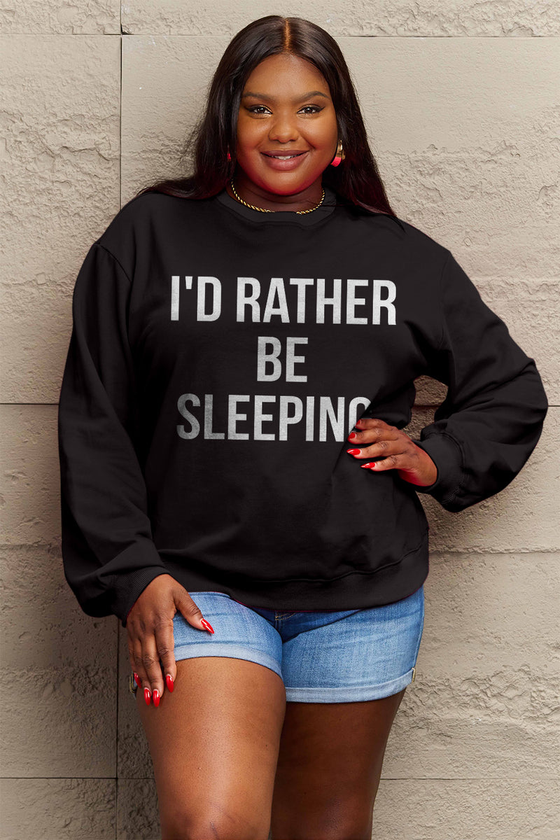 Hazel Blues® |  I'D RATHER BE SLEEPING Round Neck Sweatshirt