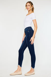 Hazel Blues® |  Kancan High Rise Frayed Ankle Skinny Jeans