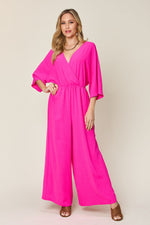 Hazel Blues® | Double Take Half Sleeve Wide Leg Jumpsuit