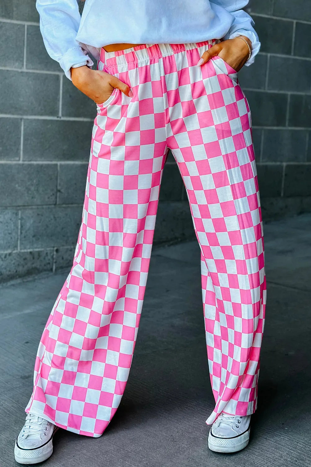 Hazel Blues® |  Checkered Wide Leg Pants