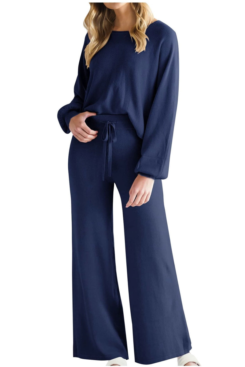 Hazel Blues® |  Round Neck Long Sleeve Top and Pants Set