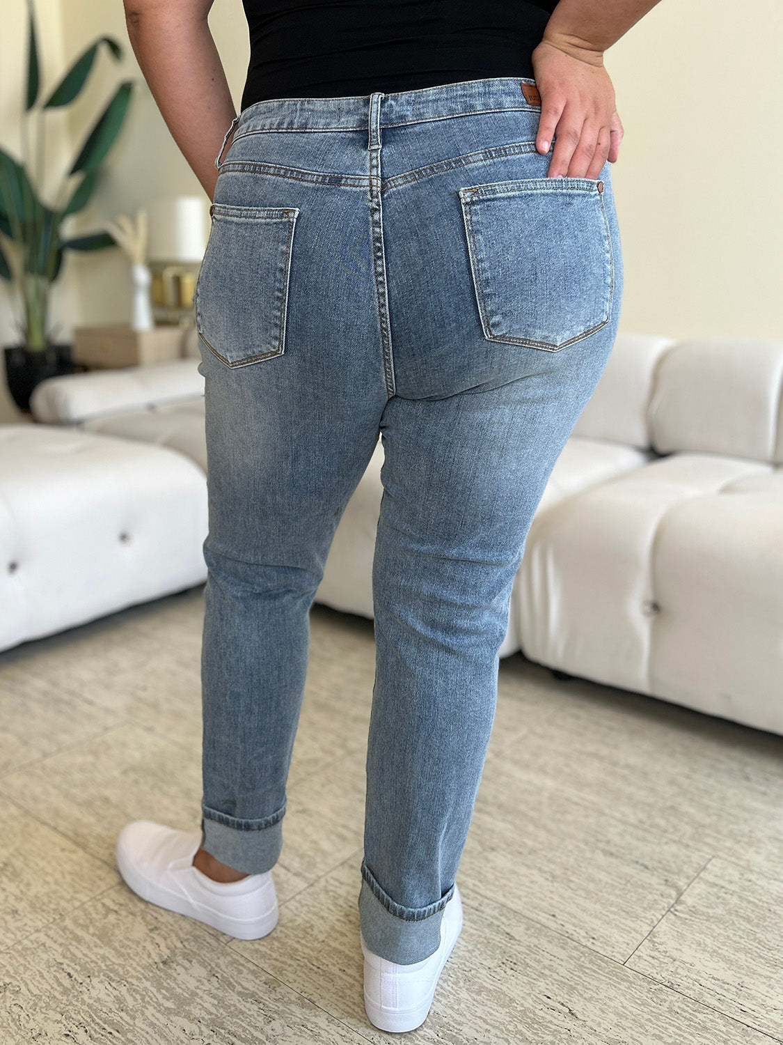 Hazel Blues® |  Judy Blue High Waist Cuff Hem Skinny Jeans