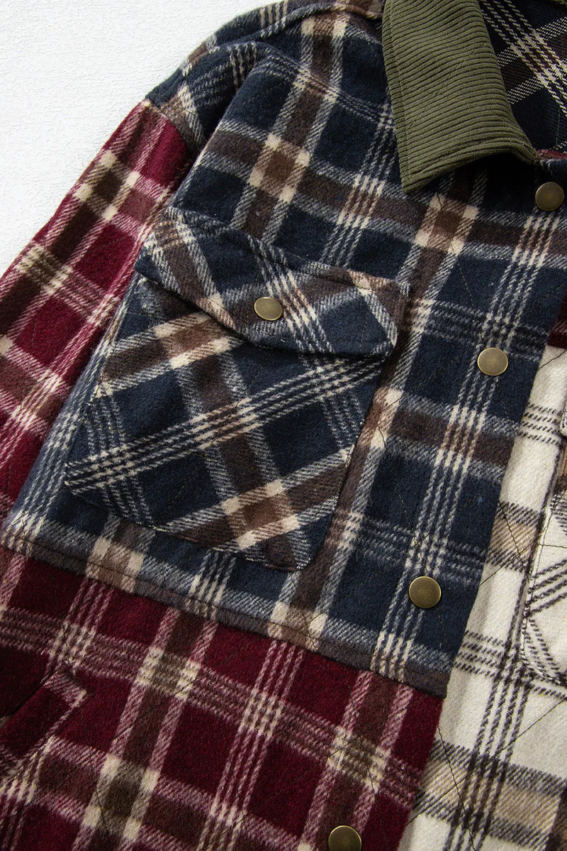 Hazel Blues® |  Plaid Button Up Long Sleeve Jacket