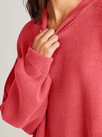 Hazel Blues® |  Double Take Side Slit Round Neck Long Sleeve Sweater